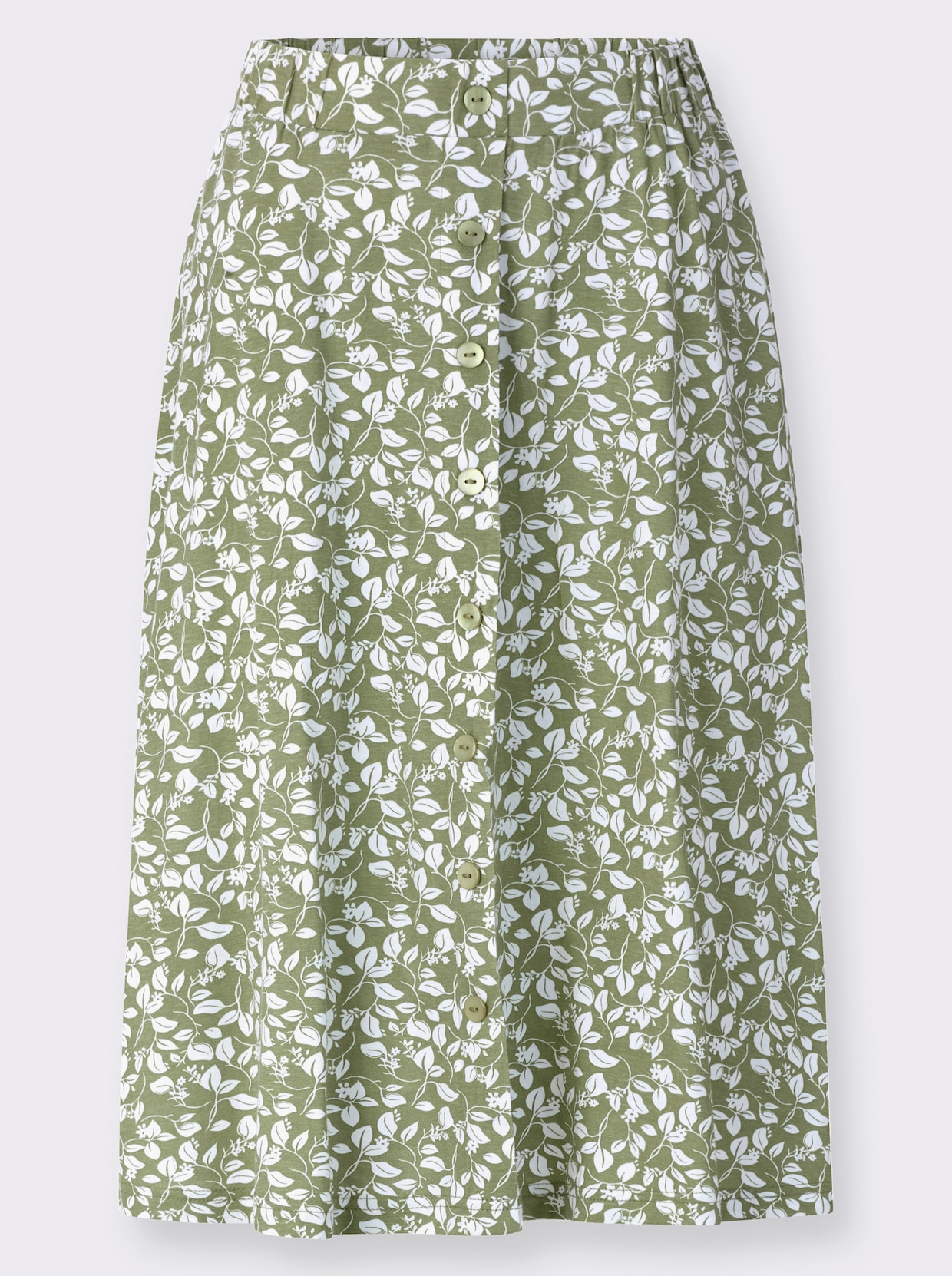 Schlupfrock mit imitierter Knopfleiste - schilf-weiss-bedruckt