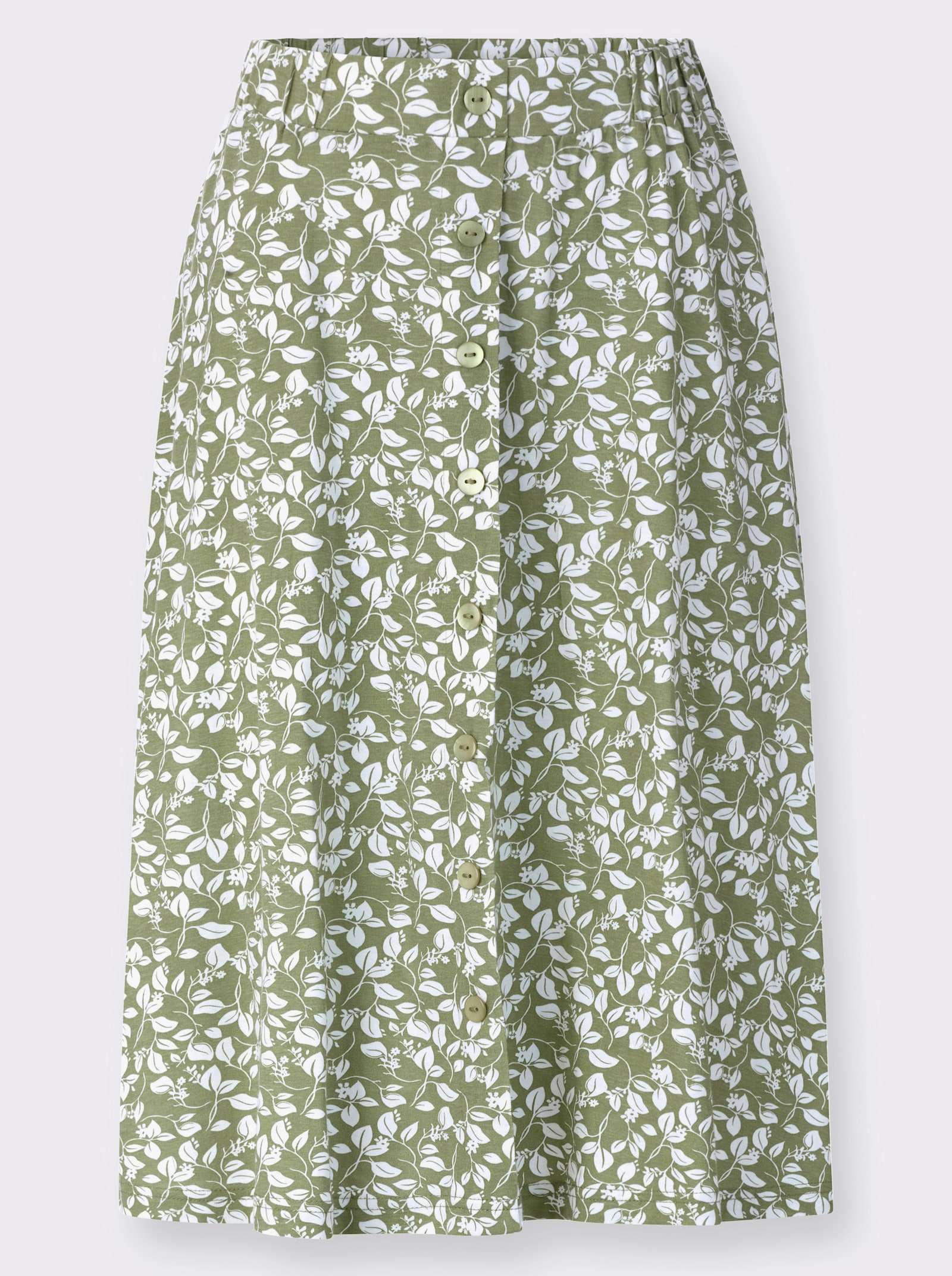 Schlupfrock mit imitierter Knopfleiste - schilf-weiß-bedruckt