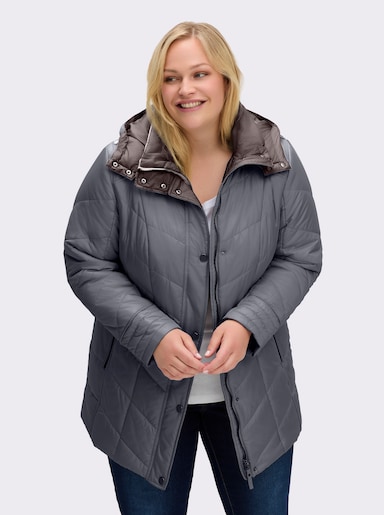 Steppjacke in Microfaser-Qualität, pflegeleicht - grau