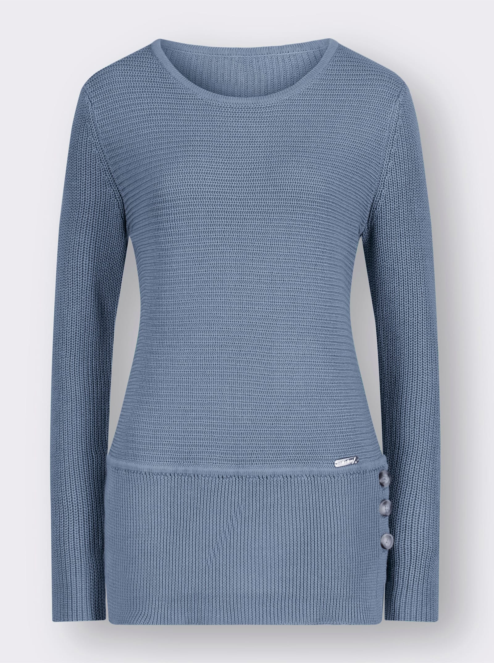 Pullover met ronde hals van onderhoudsarm materiaal - bleu