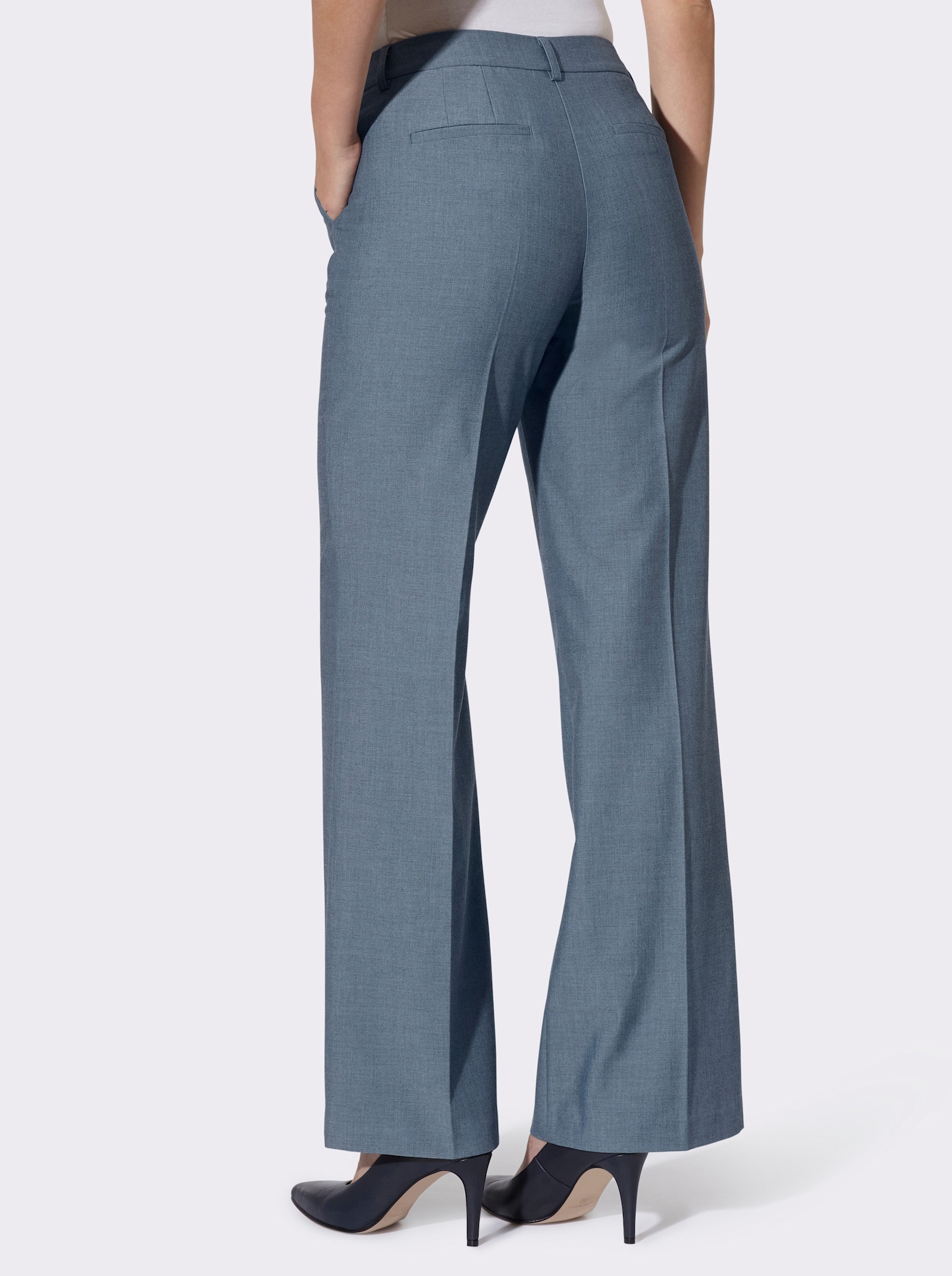 heine Bügelfaltenhose in Melange-Optik - rauchblau