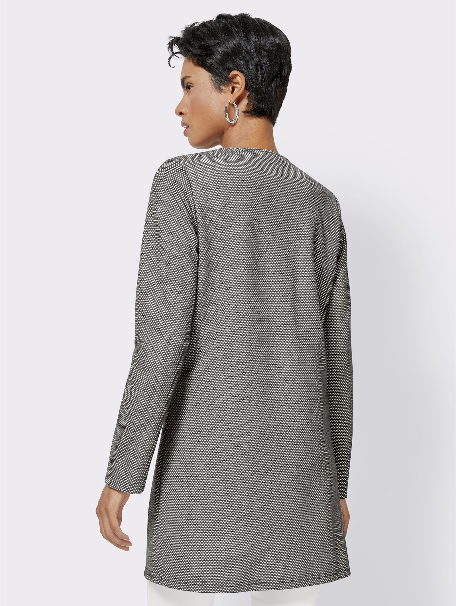 Longblazer mit Waben-Struktur - grau