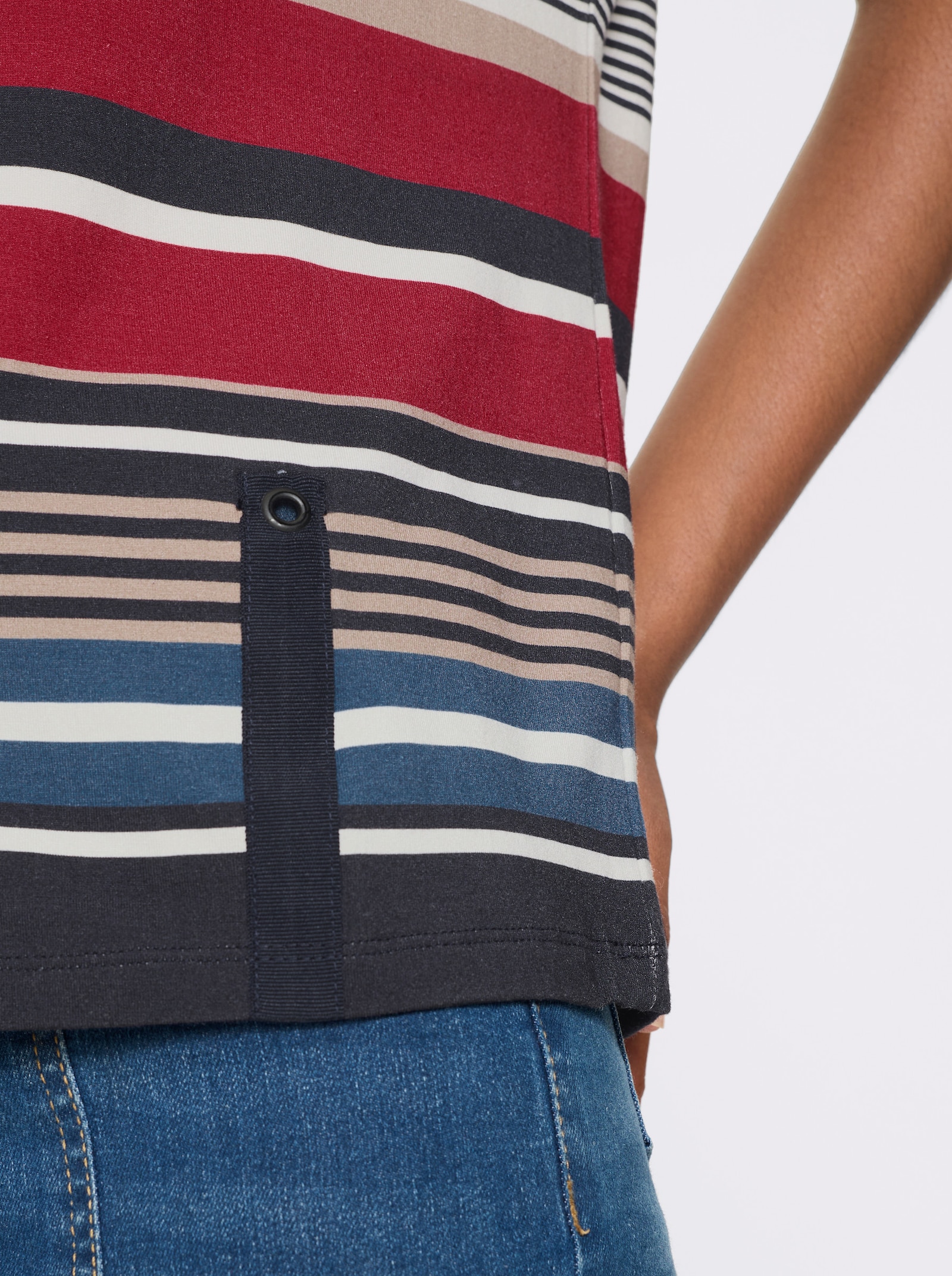 heine T-shirt à manches courtes avec rayures - sésame-rouge à rayures fines