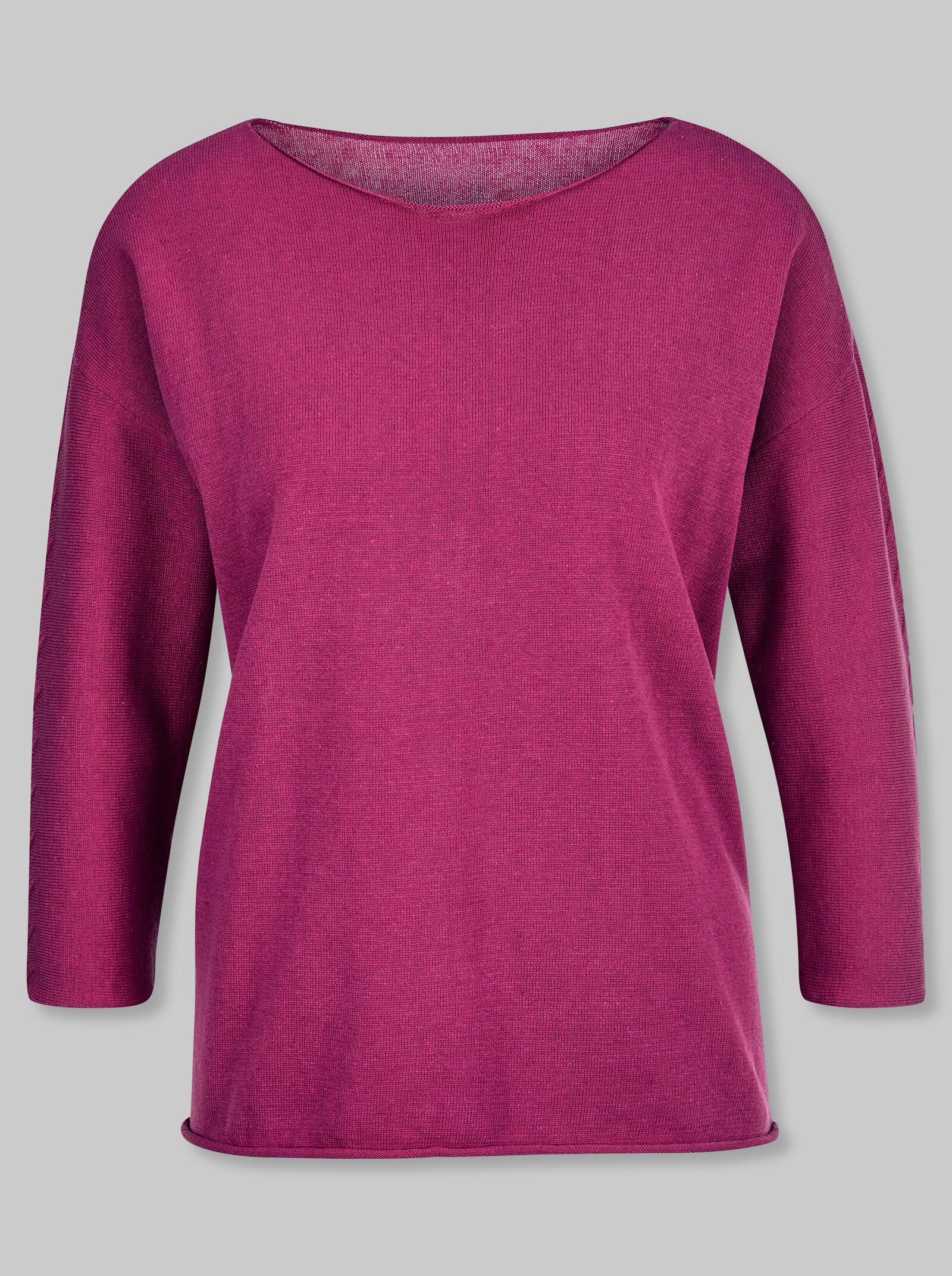 heine 3/4-Arm-Pullover mit Zopf-Details - fuchsia