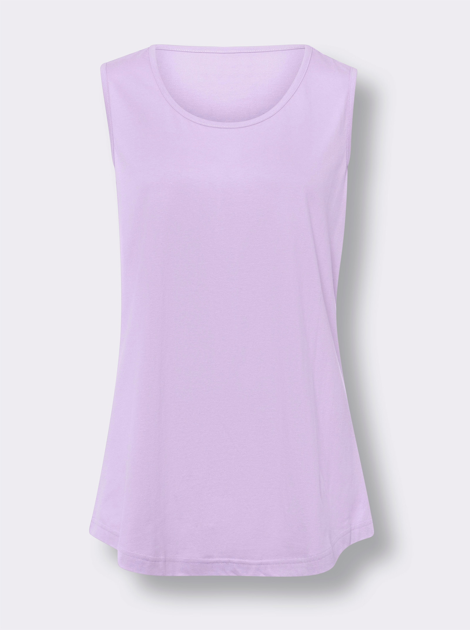 Lange top met afgeronde zoom - lila + mint