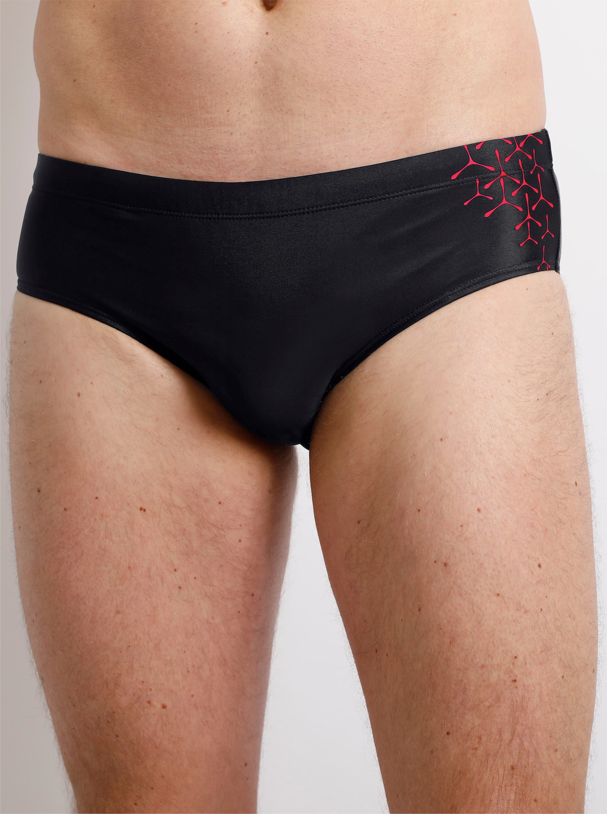 Naturana Badehose - schwarz-rot