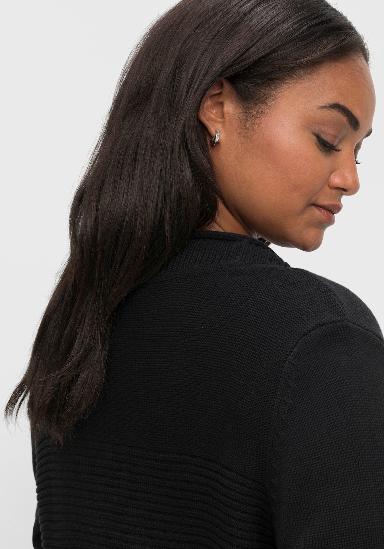 sheego Longstrickjacke - schwarz