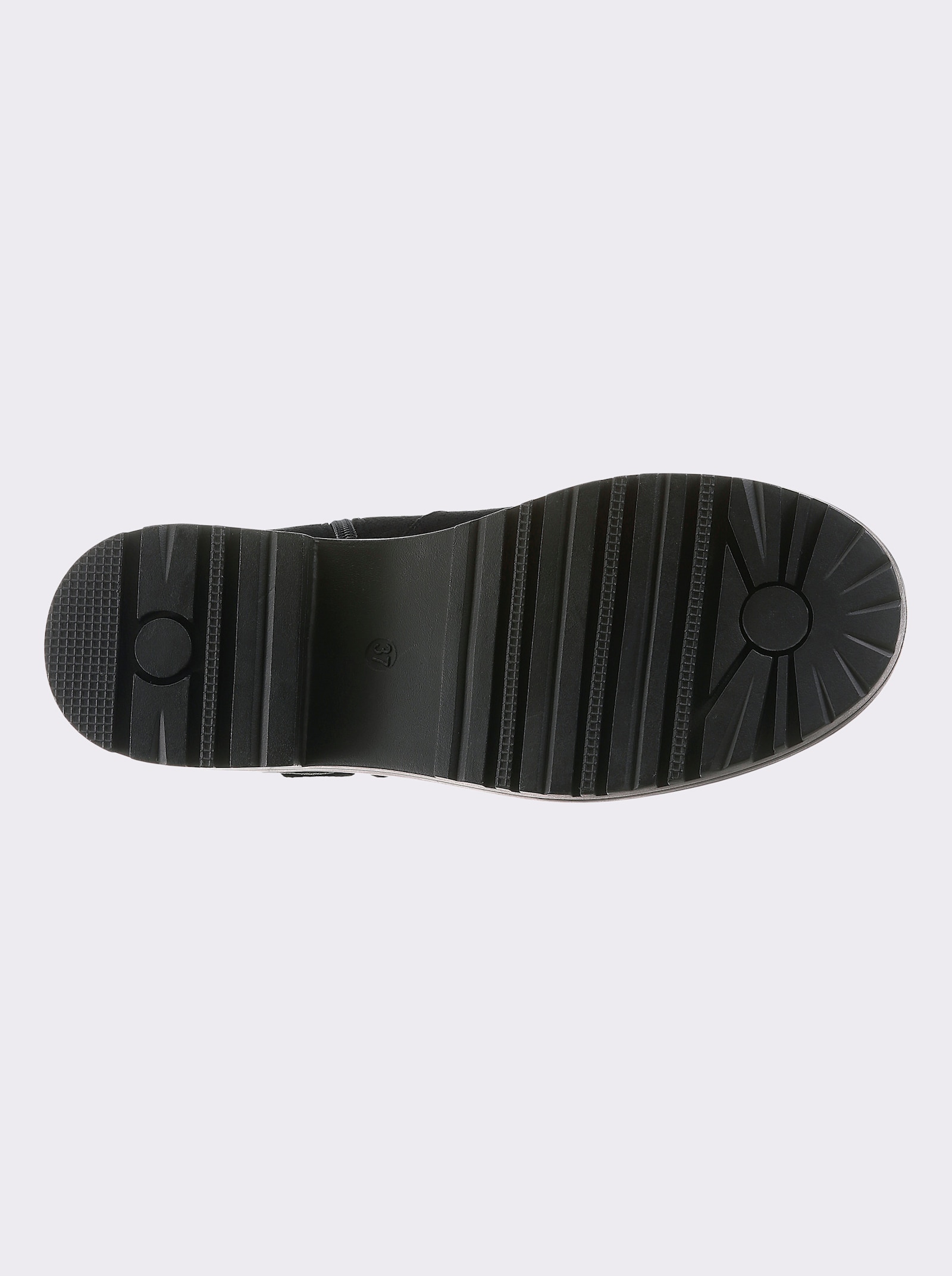 Stiefelette mit silberfarbener Zierschnalle - schwarz