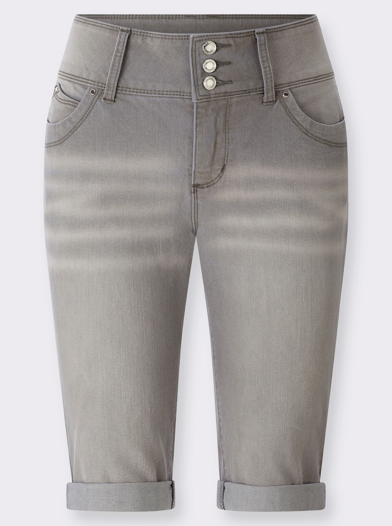 Bermudas mit gekrempeltem Saum - grey-denim