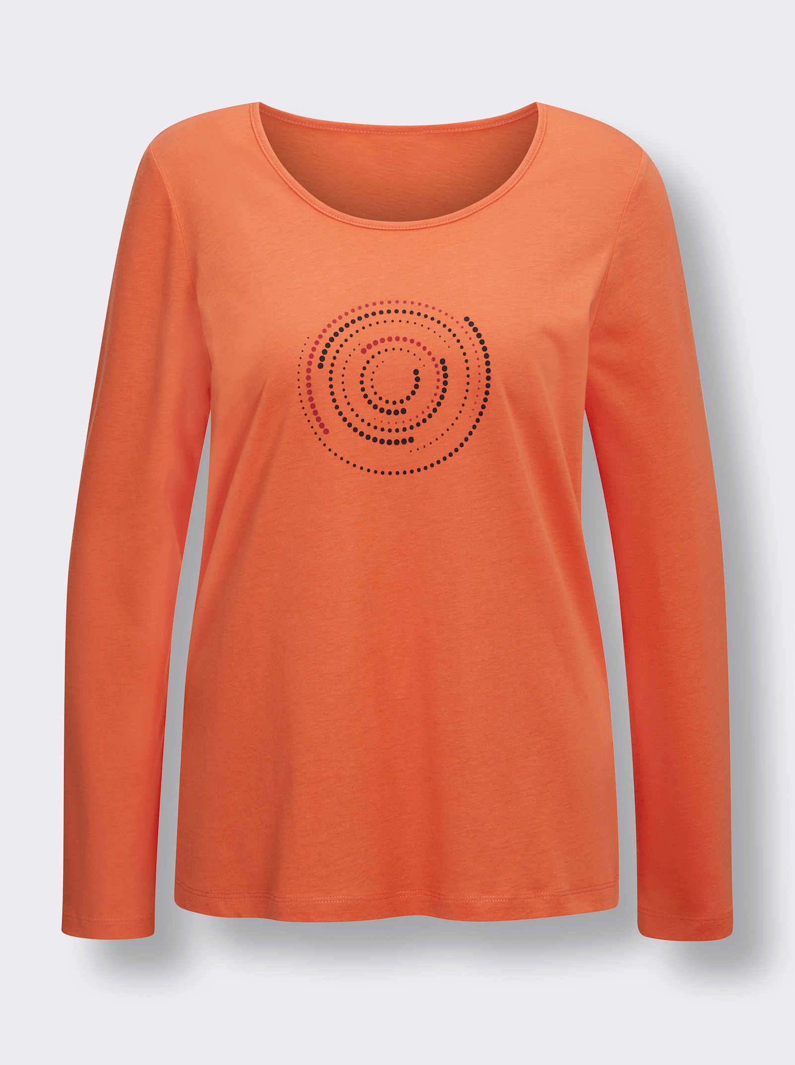 wäschepur Pyjama à large encolure ronde - orange-anthracite imprimé