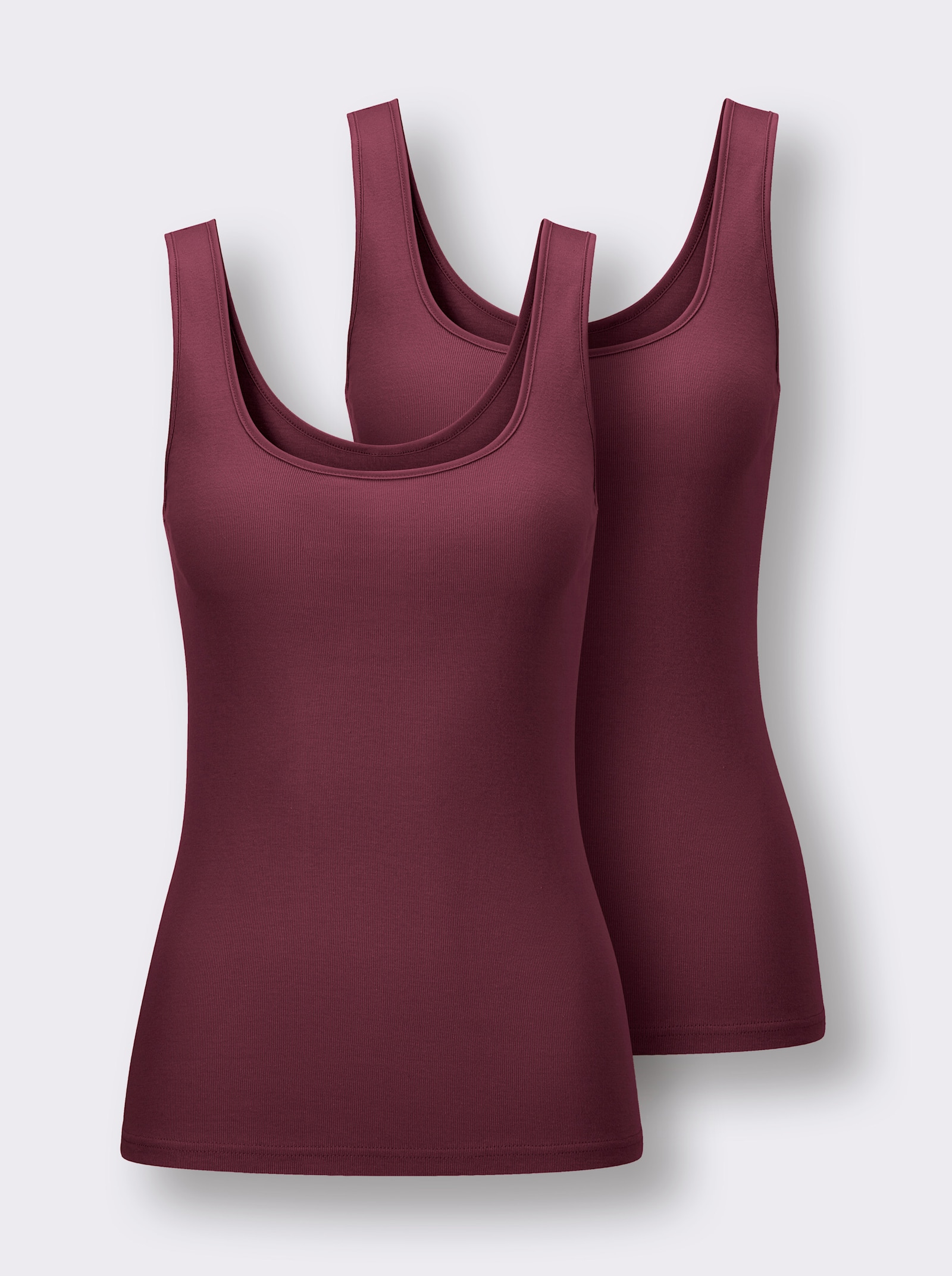 Nina von C. Achselhemd im Doppelpack - bordeaux