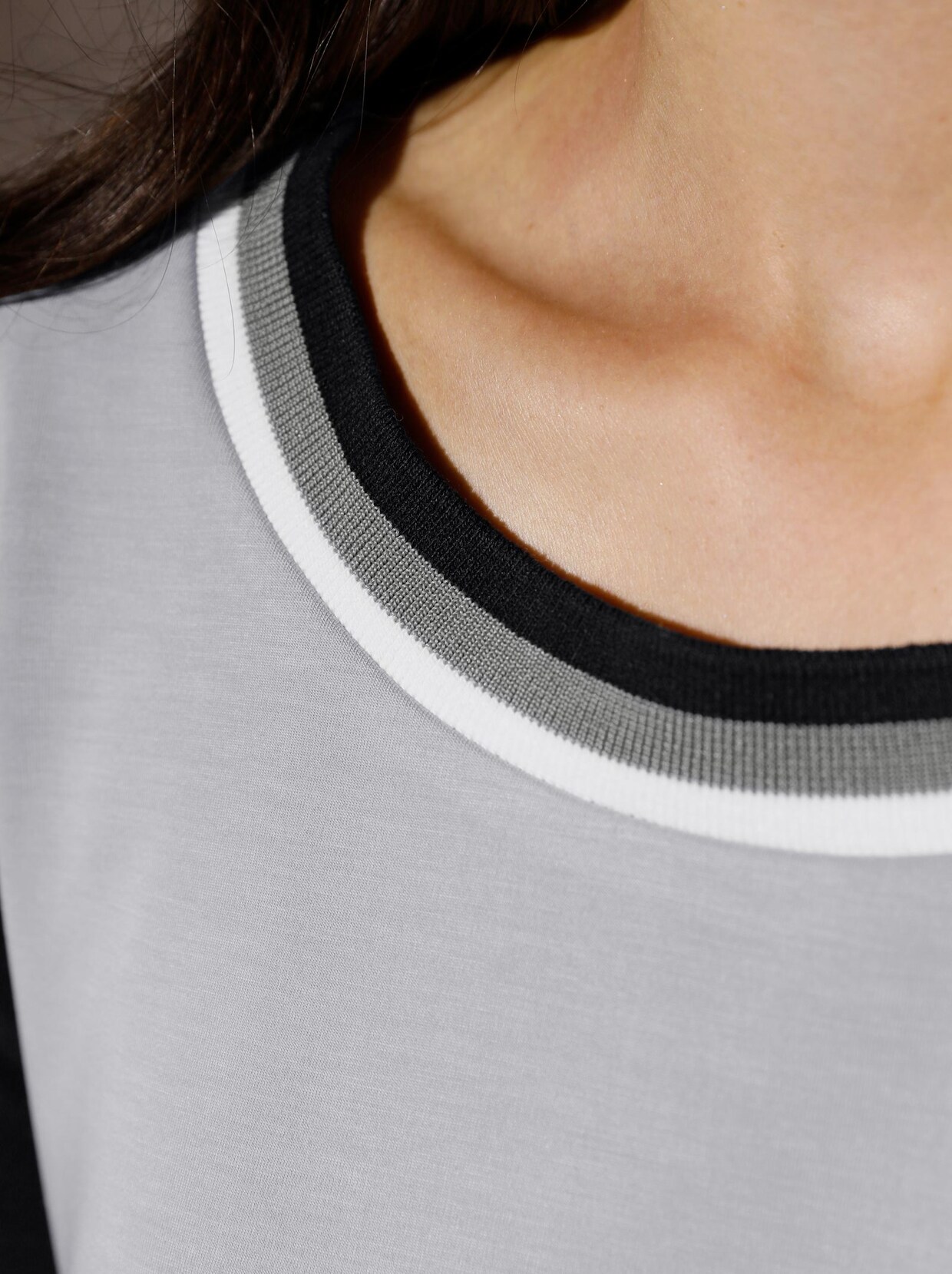 Creation L Premium Modal-Polyester-Shirt - schwarz-steingrau