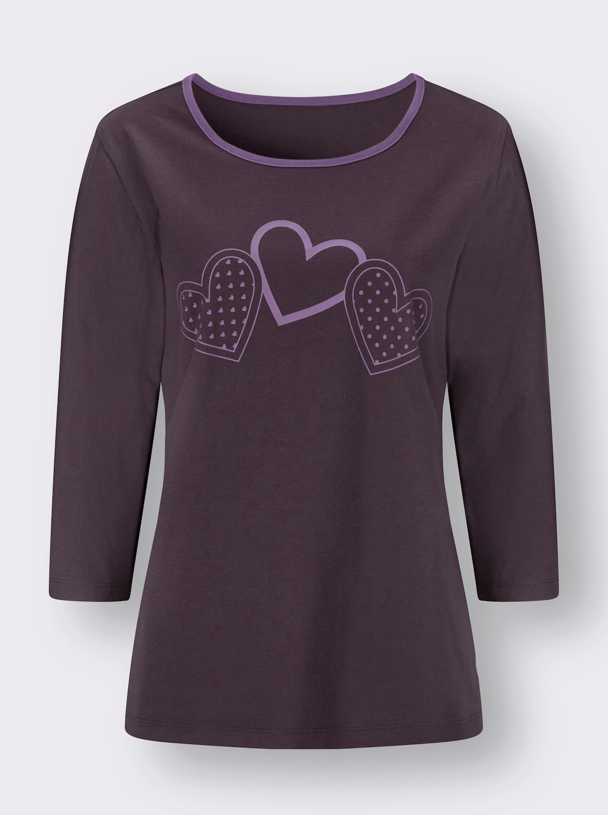 Shirt met 3/4-mouw - aubergine/lila