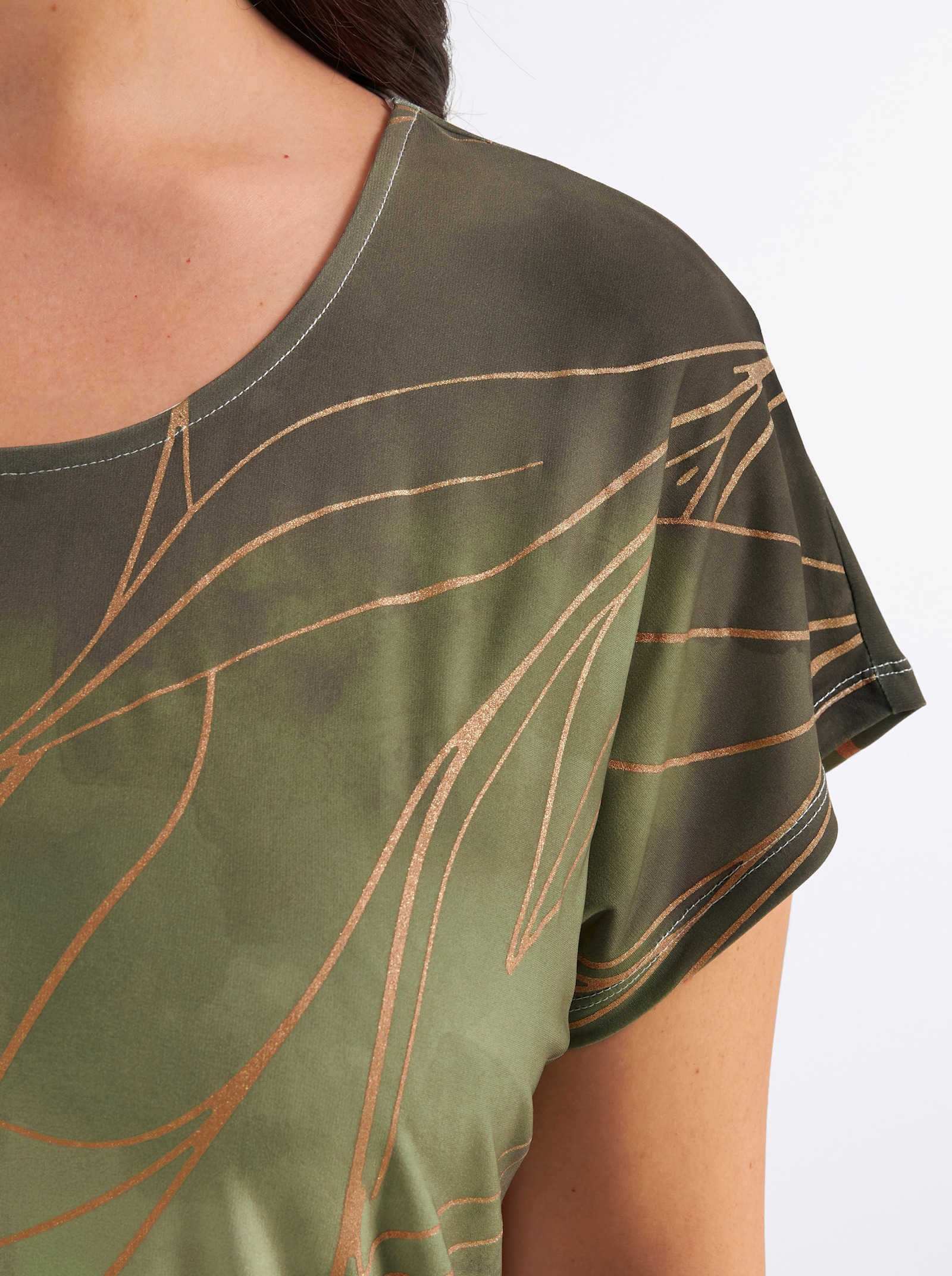 Print-Shirt mit Foliendruck - schilf-schwarz-bedruckt