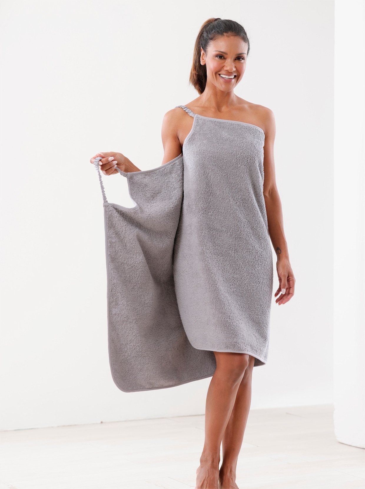 wäschepur Serviette de bain multifonction - gris pierre