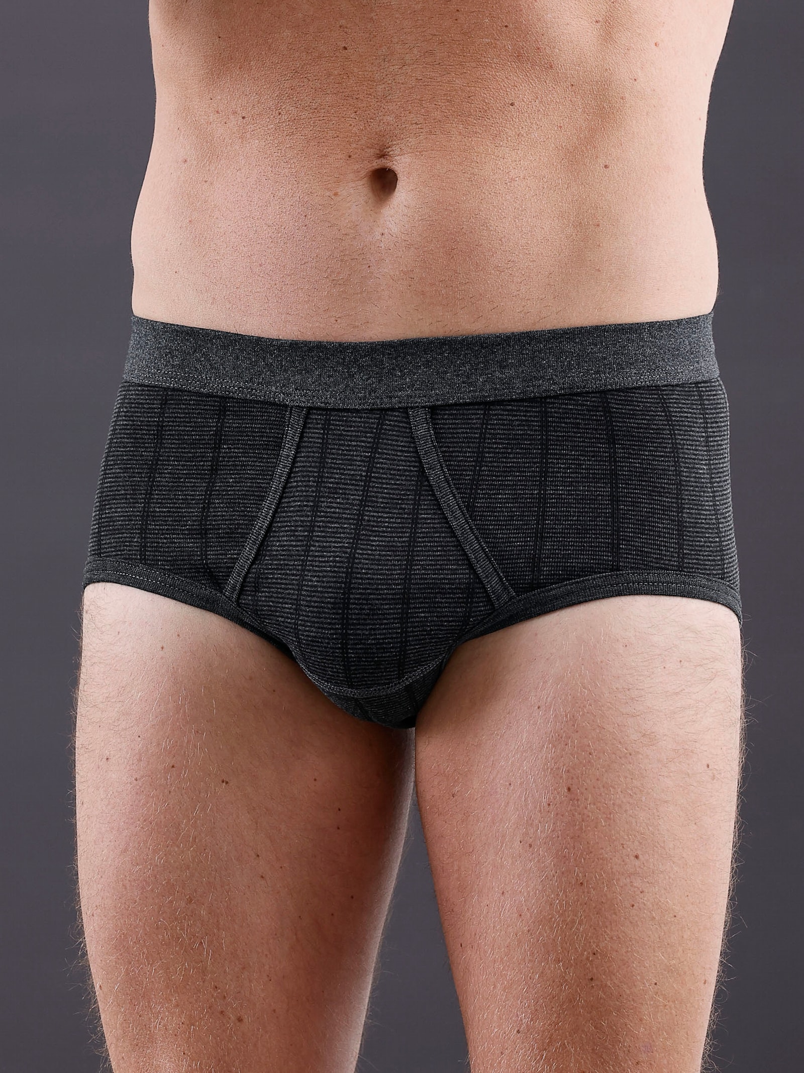 wäschepur men Slipy - tmavěšedá-proužek