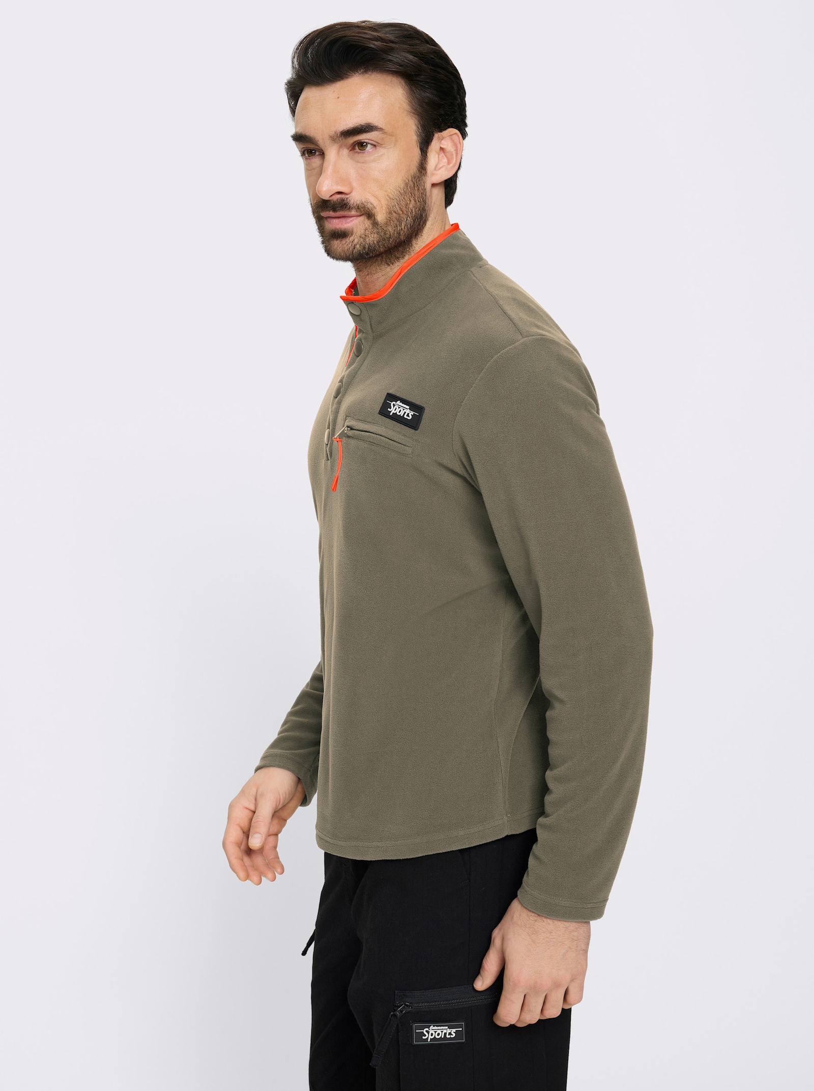 Catamaran Sports Fleeceshirt mit Reißverschluss-Brusttasche - khaki