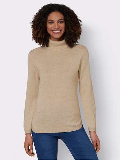 Rollkragenpullover - sesam-sand-meliert