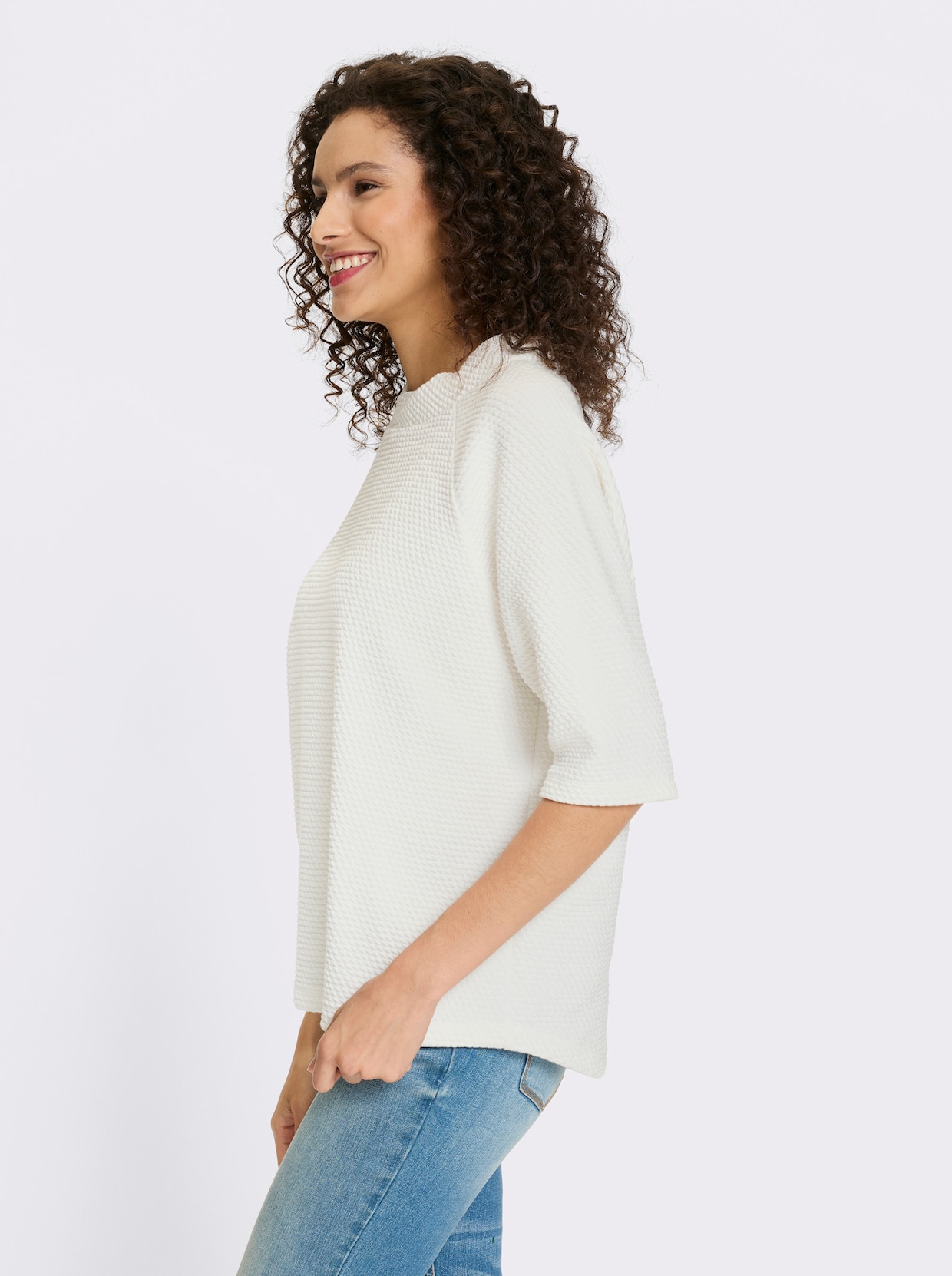 heine Stehkragenshirt - ecru