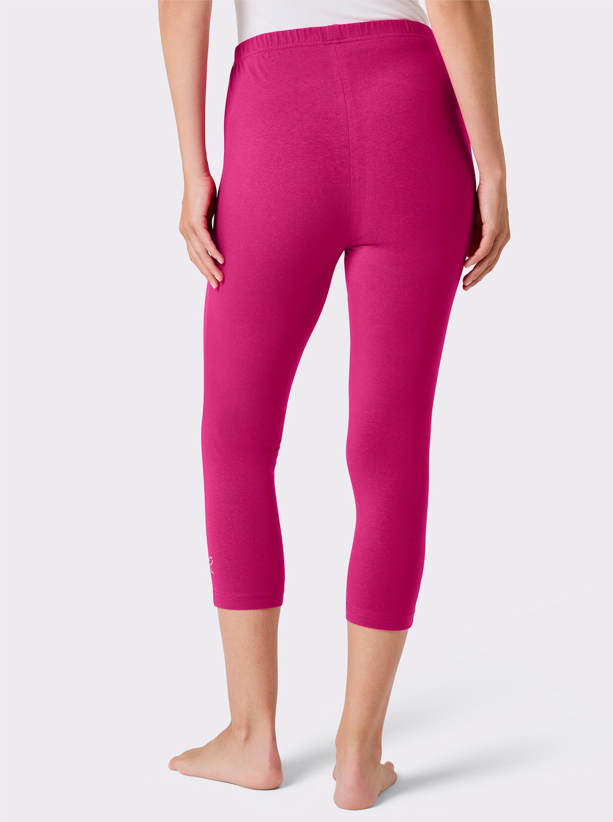 feel good Leggings 3/4-lang - schwarz + fuchsia