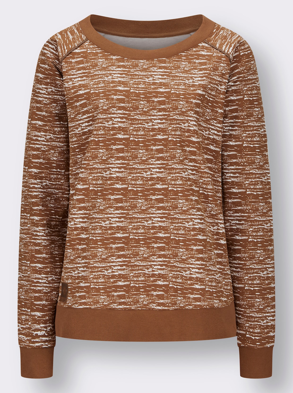 Sweatshirt - cognac-ecru-bedruckt