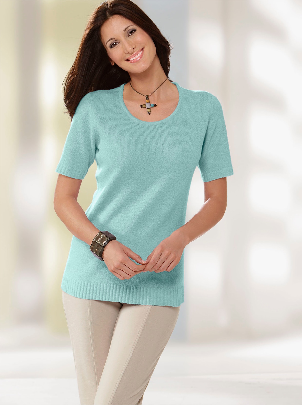 Pullover met ronde hals - aquamarine