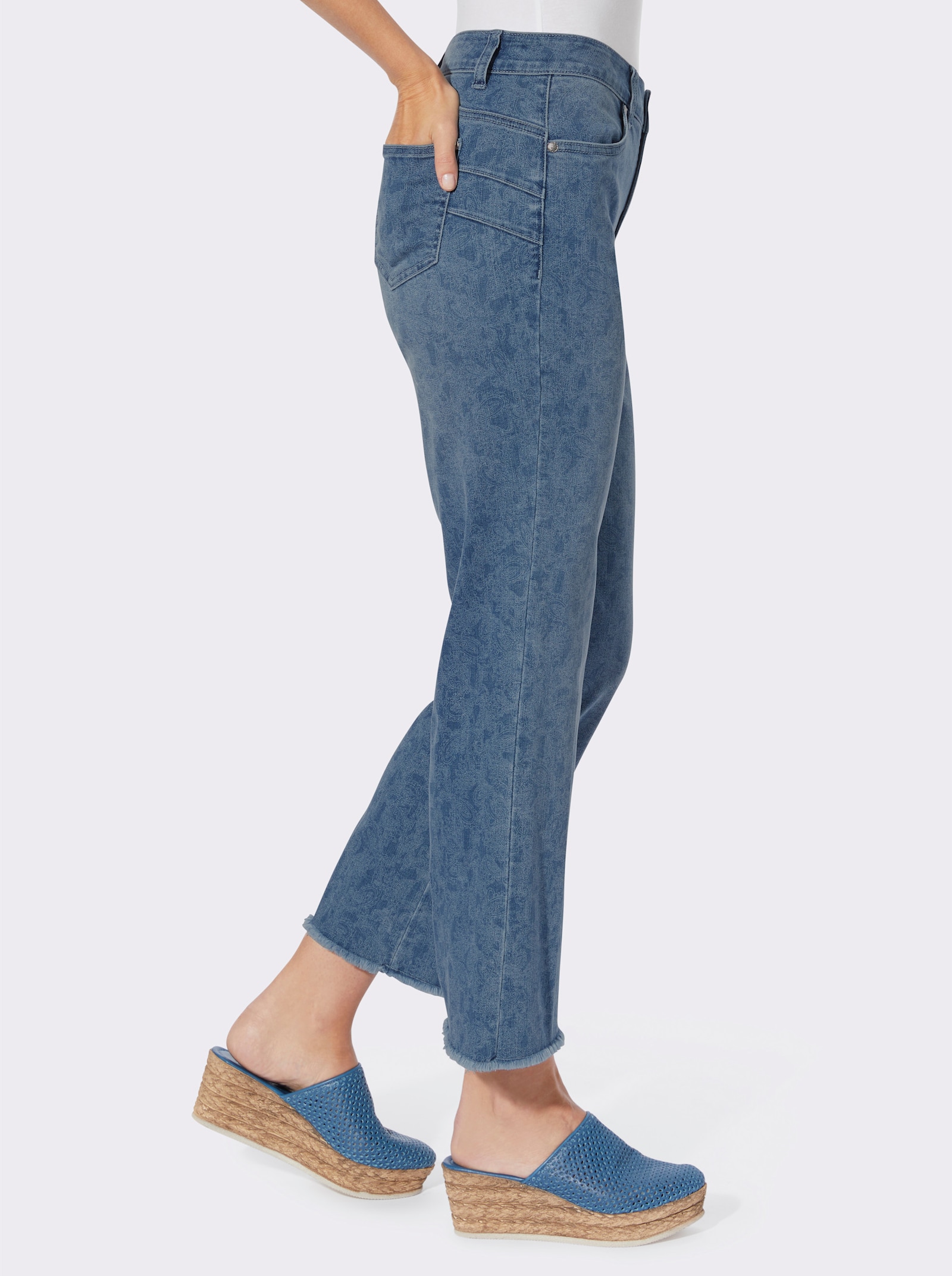 heine 7/8-Jeans mit Bügelfalten - blue-bleached