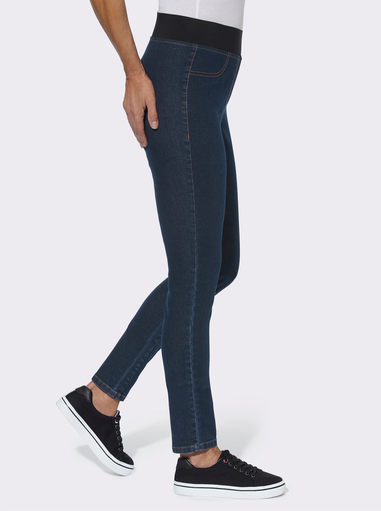 Jeans med resår - dark blue