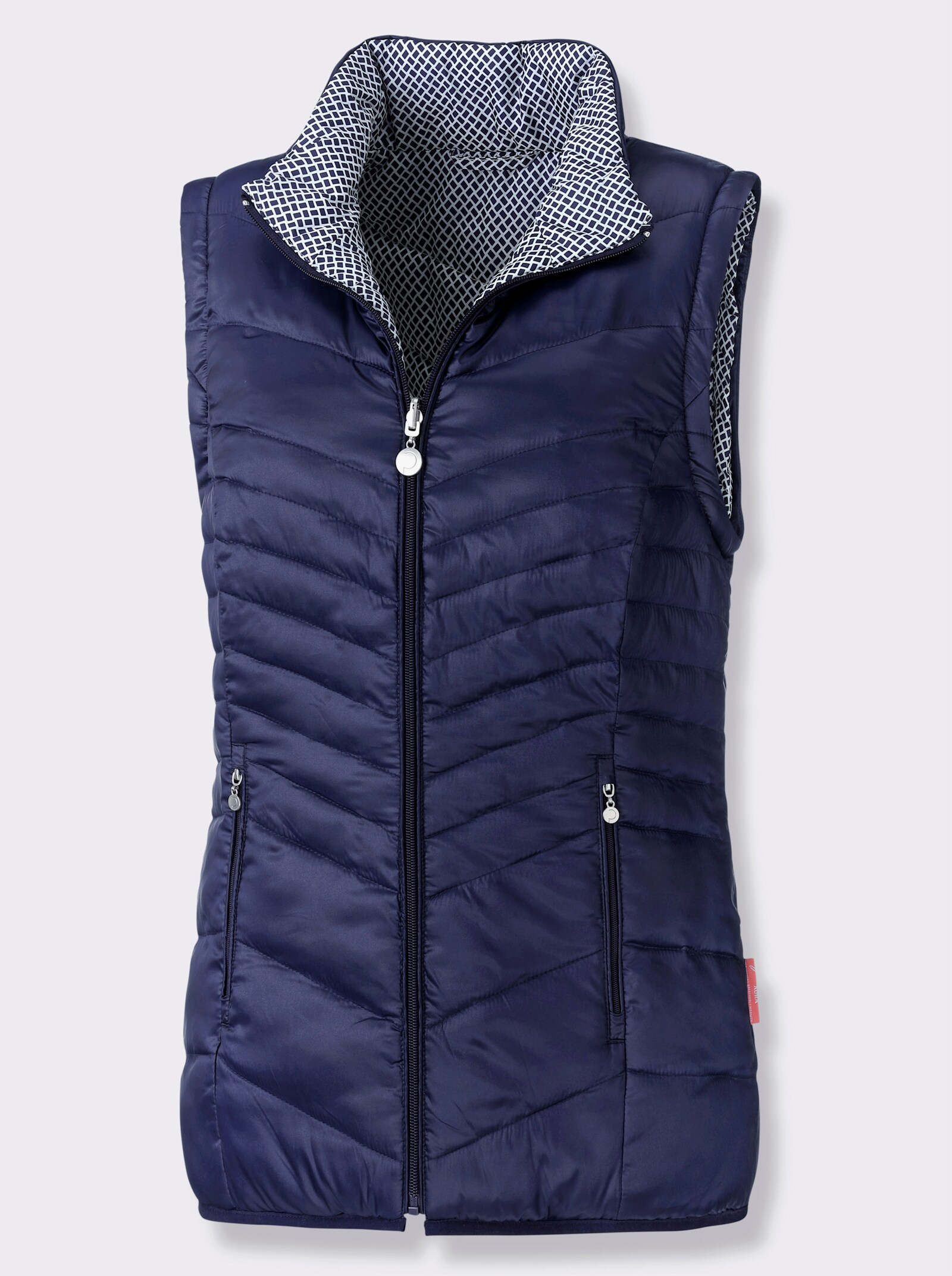 CREATION L PREMIUM Wendejacke mit abnehmbaren Ärmeln - marine-weiß-bedruckt