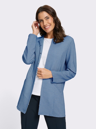 Shirtjacke in Struktur-Qualität - mittelblau