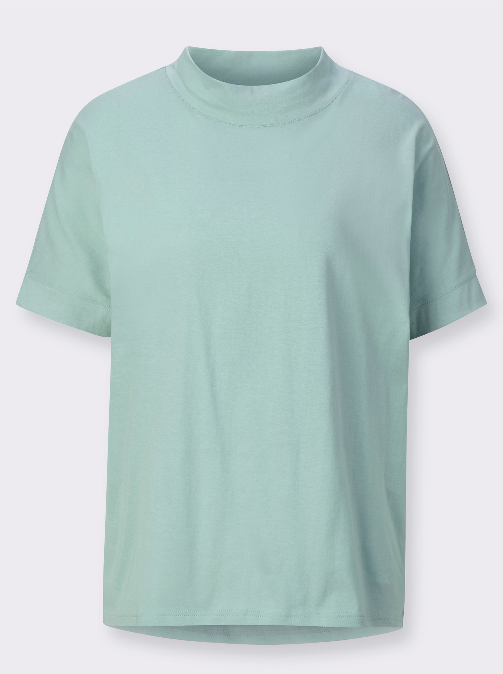 Stehkragenshirt mit Falte hinten - kalkmint