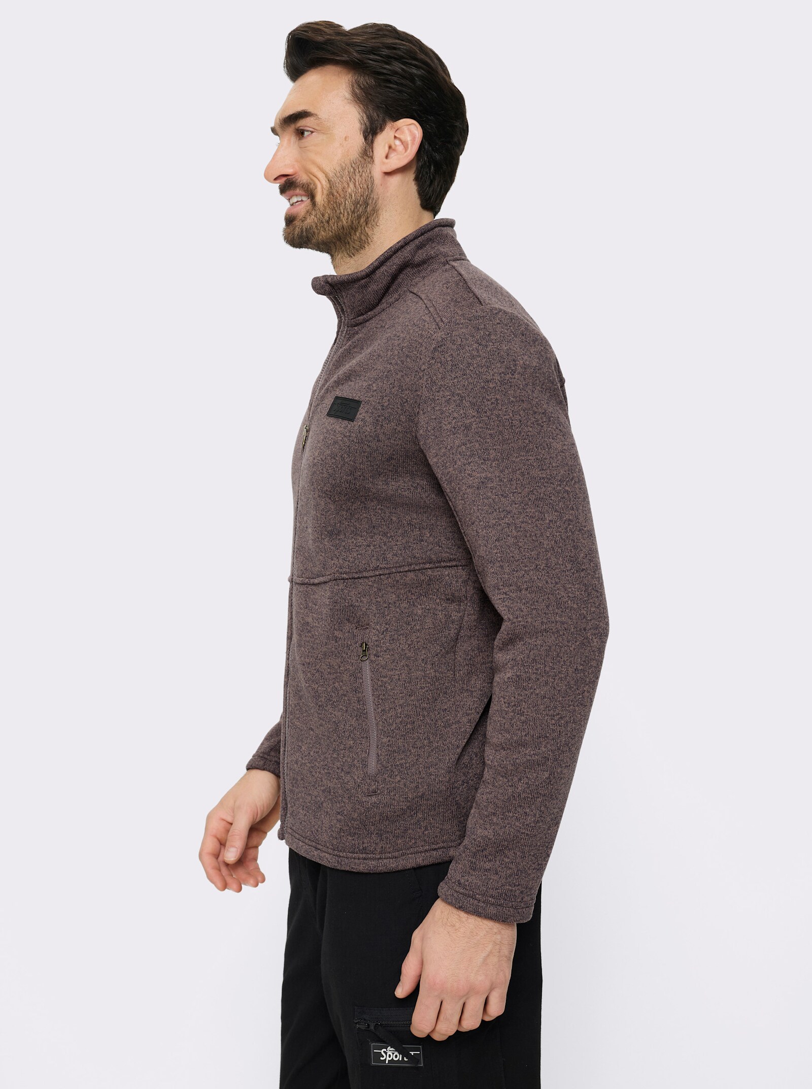 Catamaran Sports Strickfleecejacke mit 2 Reißverschluss-Taschen - steingrau-meliert