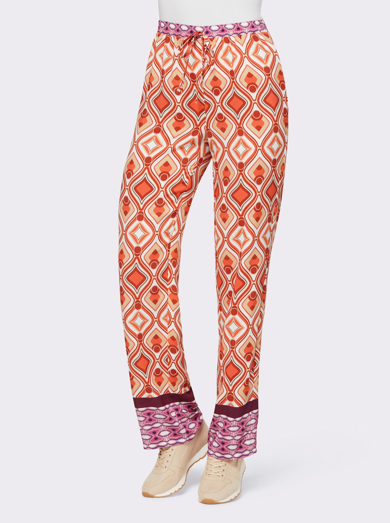 heine Pantalon imprimé - orange-sable imprimé