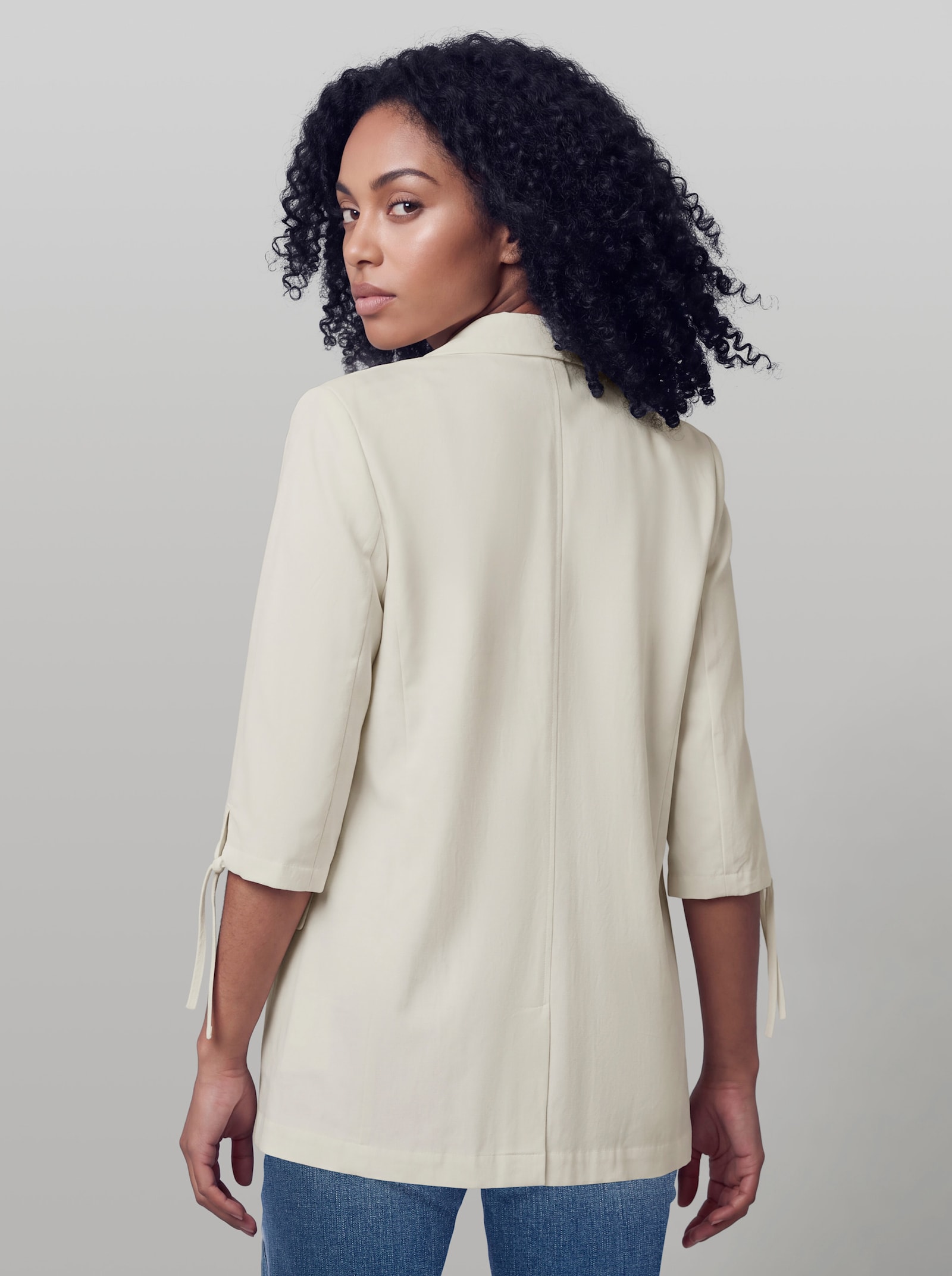 heine Blazer mit Halbarm - ecru