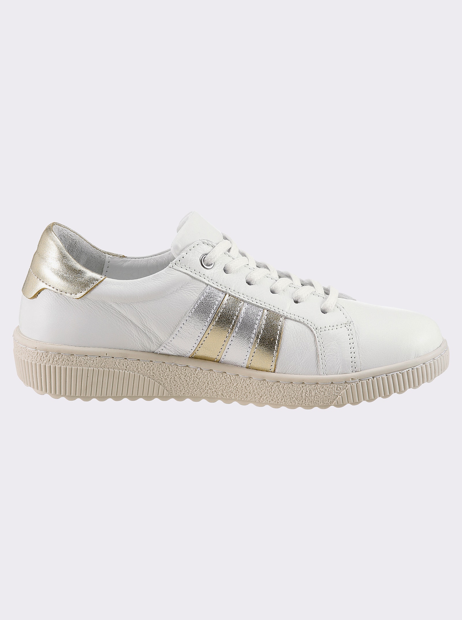 airsoft modern+ Sneaker mit Wechselfußbett - weiß-silber