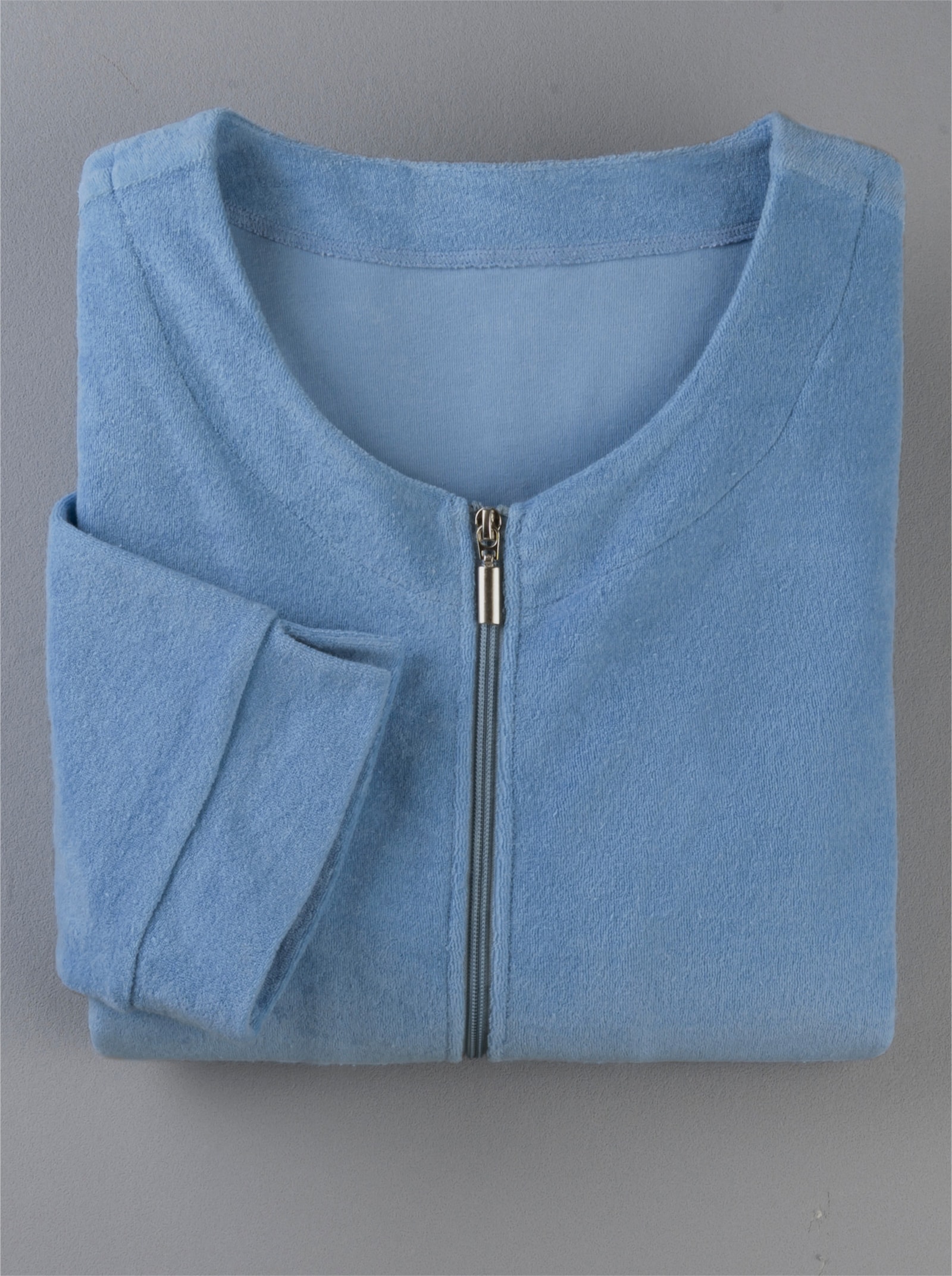 Župan, zipsom, jemné froté - Azúrová