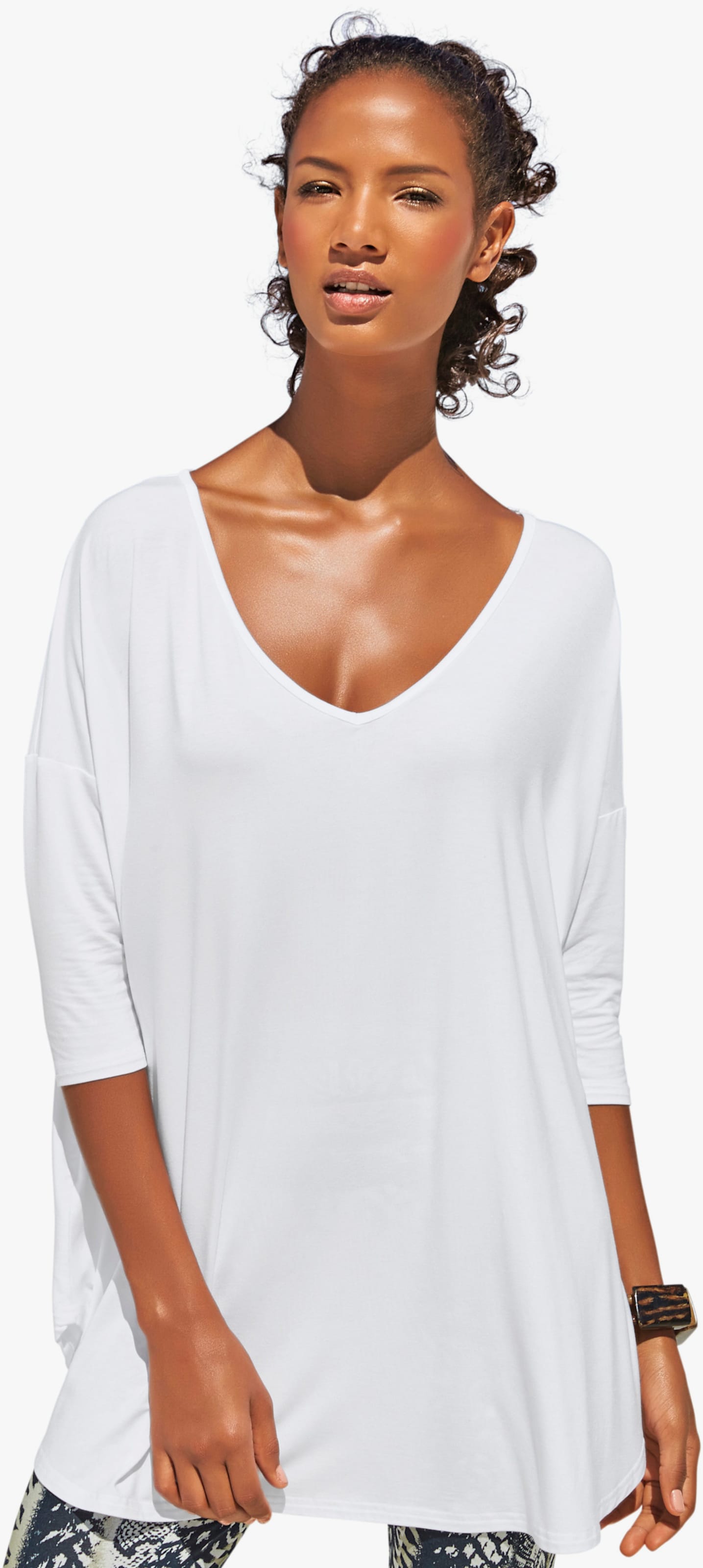 heine Oversize-Shirt mit Kaschier-Effekt - offwhite