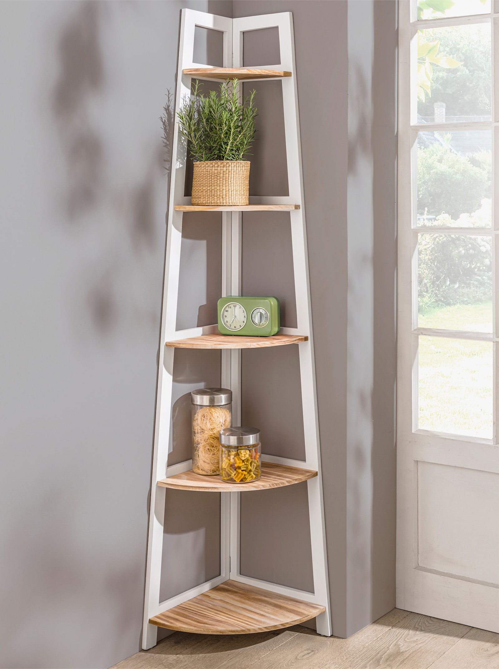 heine home Eckregal - weiß-natur