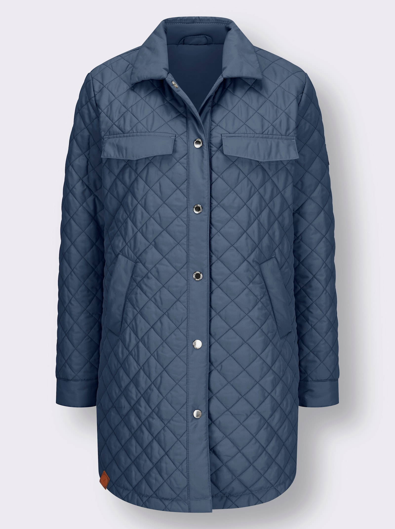 Übergangsjacke mit Druckknopfleiste - rauchblau