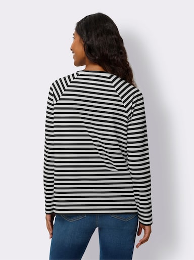 heine Streepjesshirt - zwart/ecru gestreept