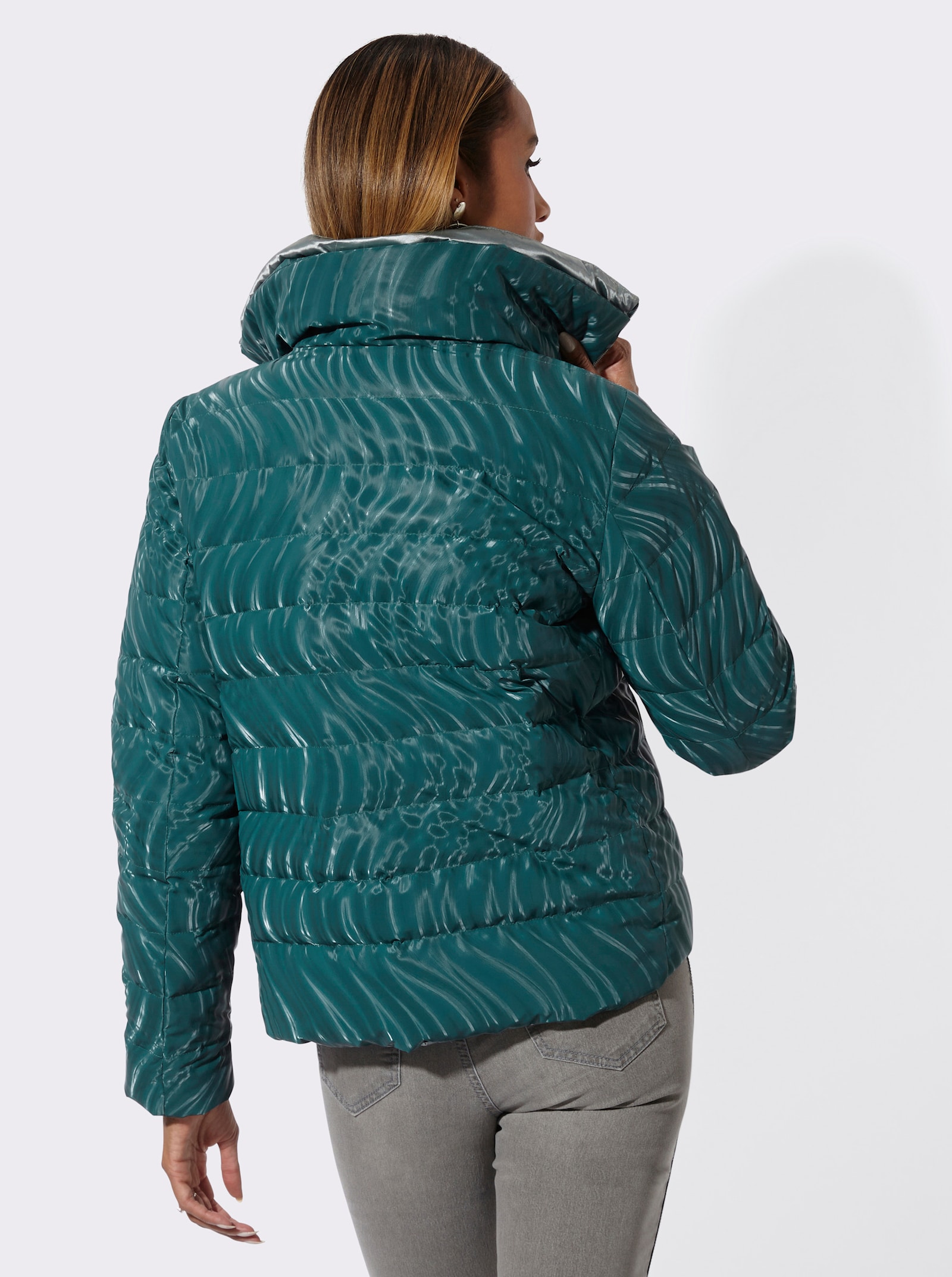 Daunenjacke zum Wenden - petrol