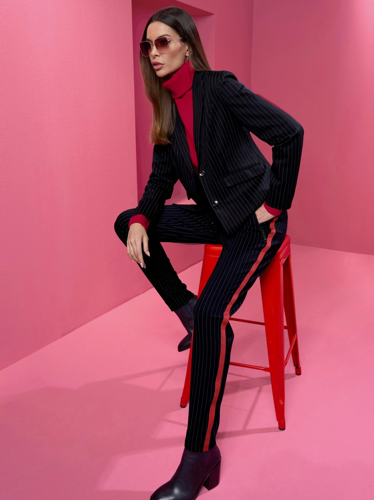 Rick Cardona Jersey-Blazer - marine-ecru-gestreift
