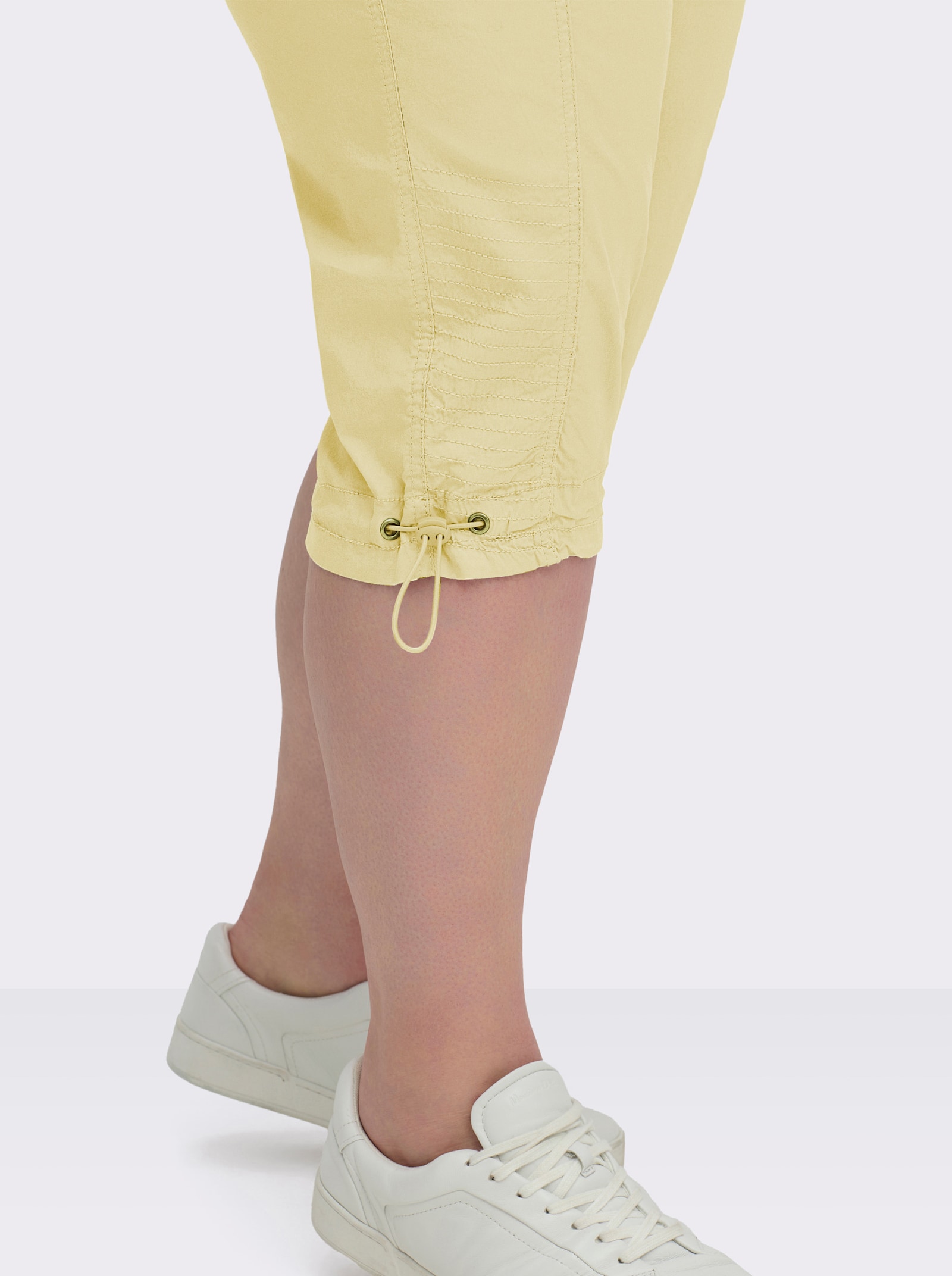 Caprihose mit Gummizug am Beinabschluss - gelb