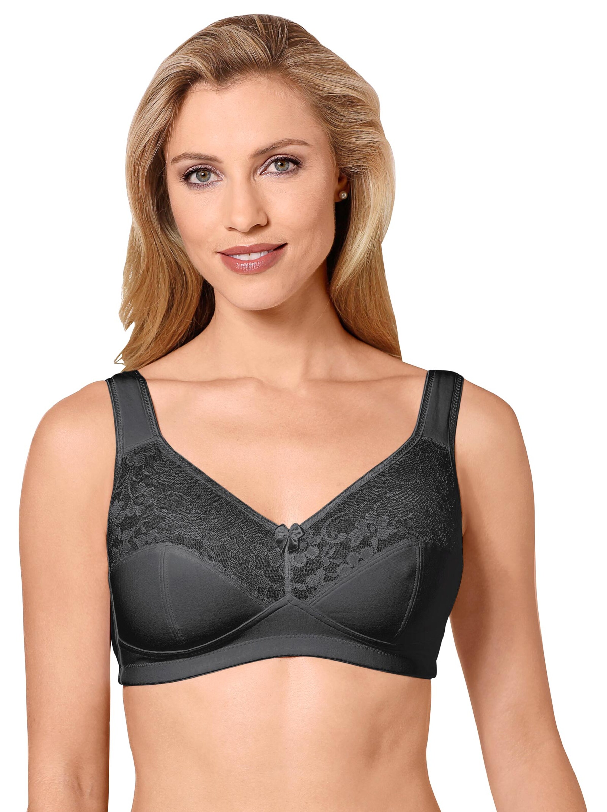 Susa Entlastungs-BH ohne Bügel - weiß + schwarz