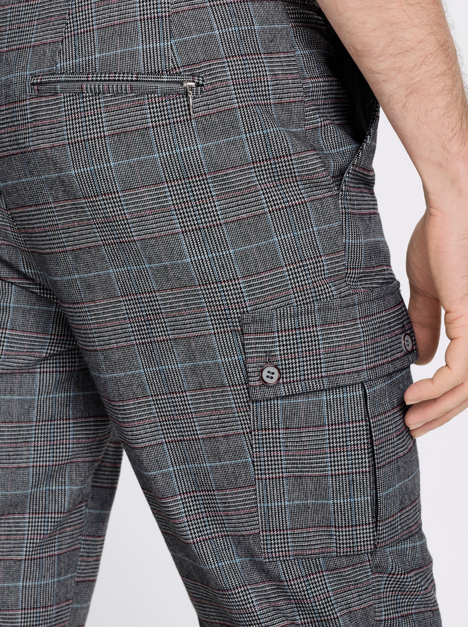 Marco Donati Cargohose mit flanellähnlicher Oberfläche, garngefärbt - anthrazit-kariert