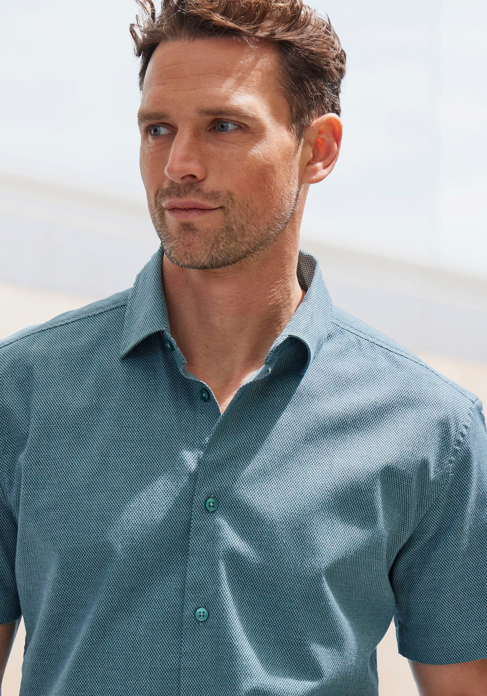 H.I.S Kurzarmhemd - grün