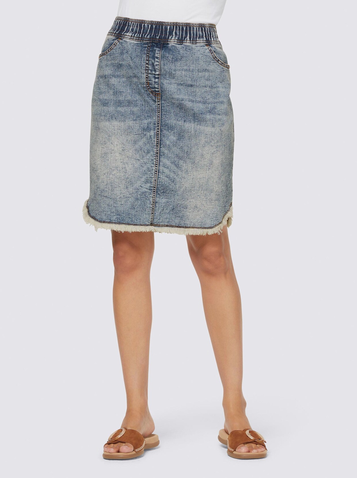 Linea Tesini Jeans-Rock - blue-bleached