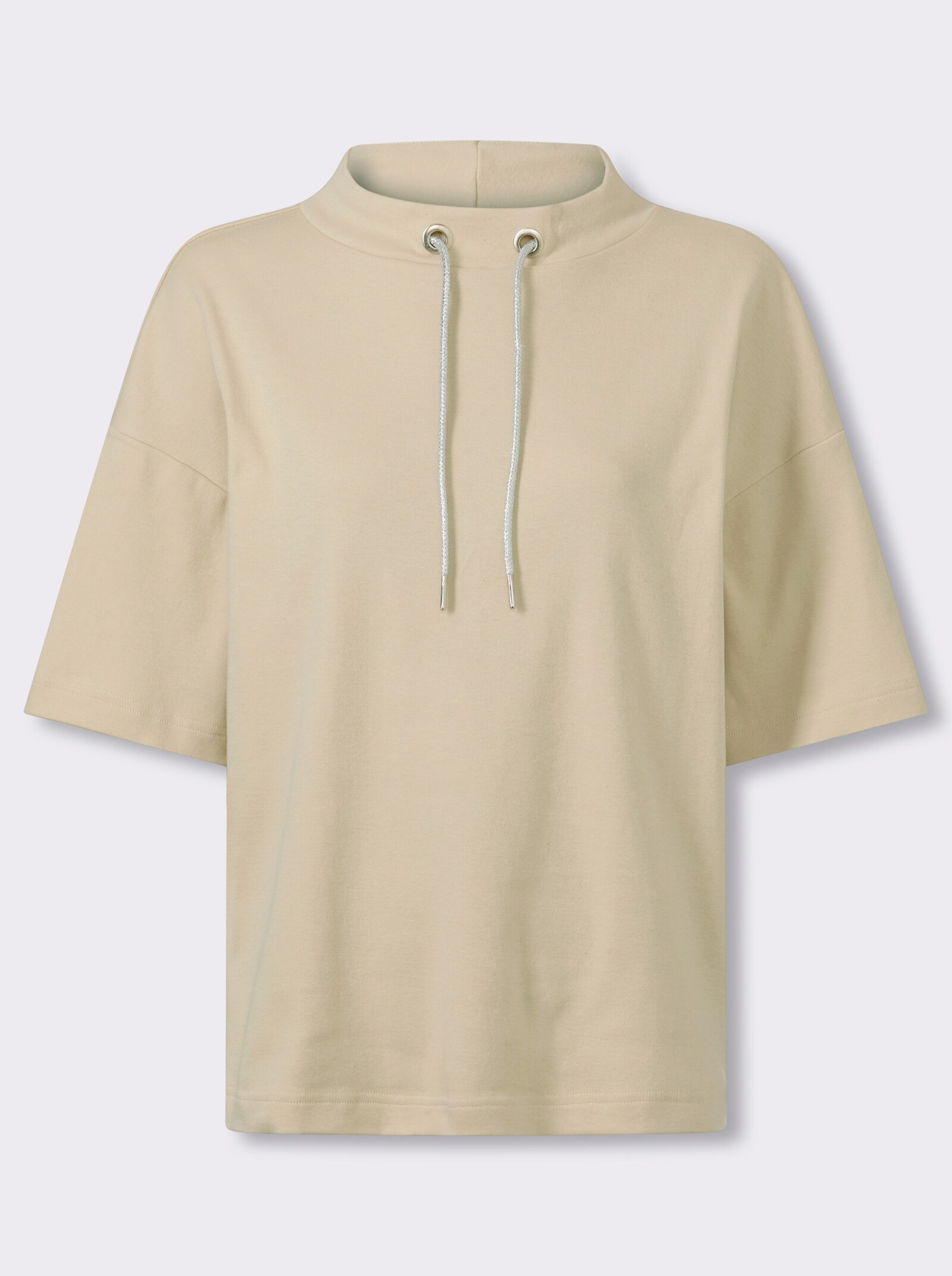 Longsweatshirt mit Kapuze - sand