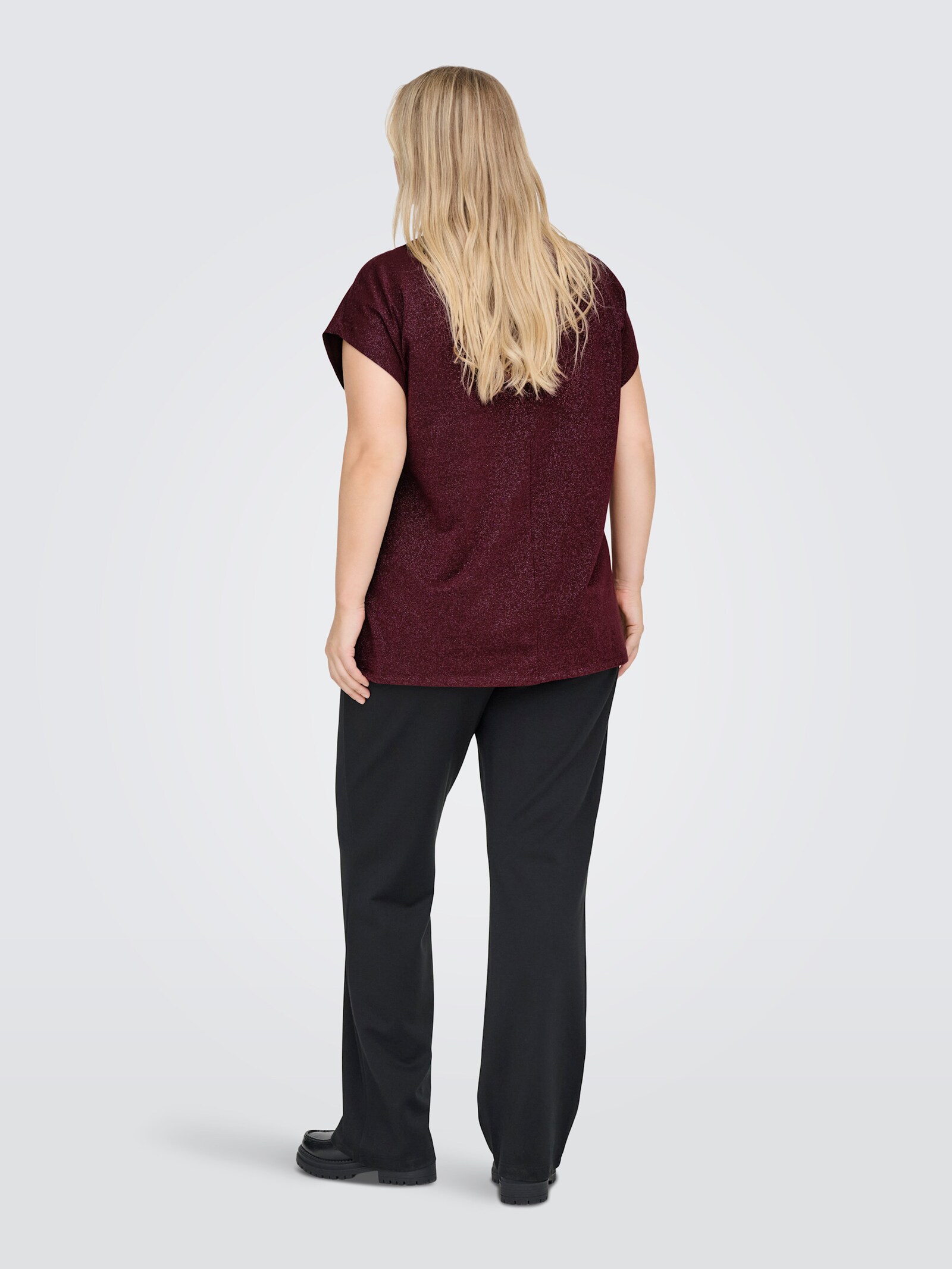 ONLY CARMAKOMA Kurzarmshirt - chocolate truffle detail:chocolate truffle lurex
