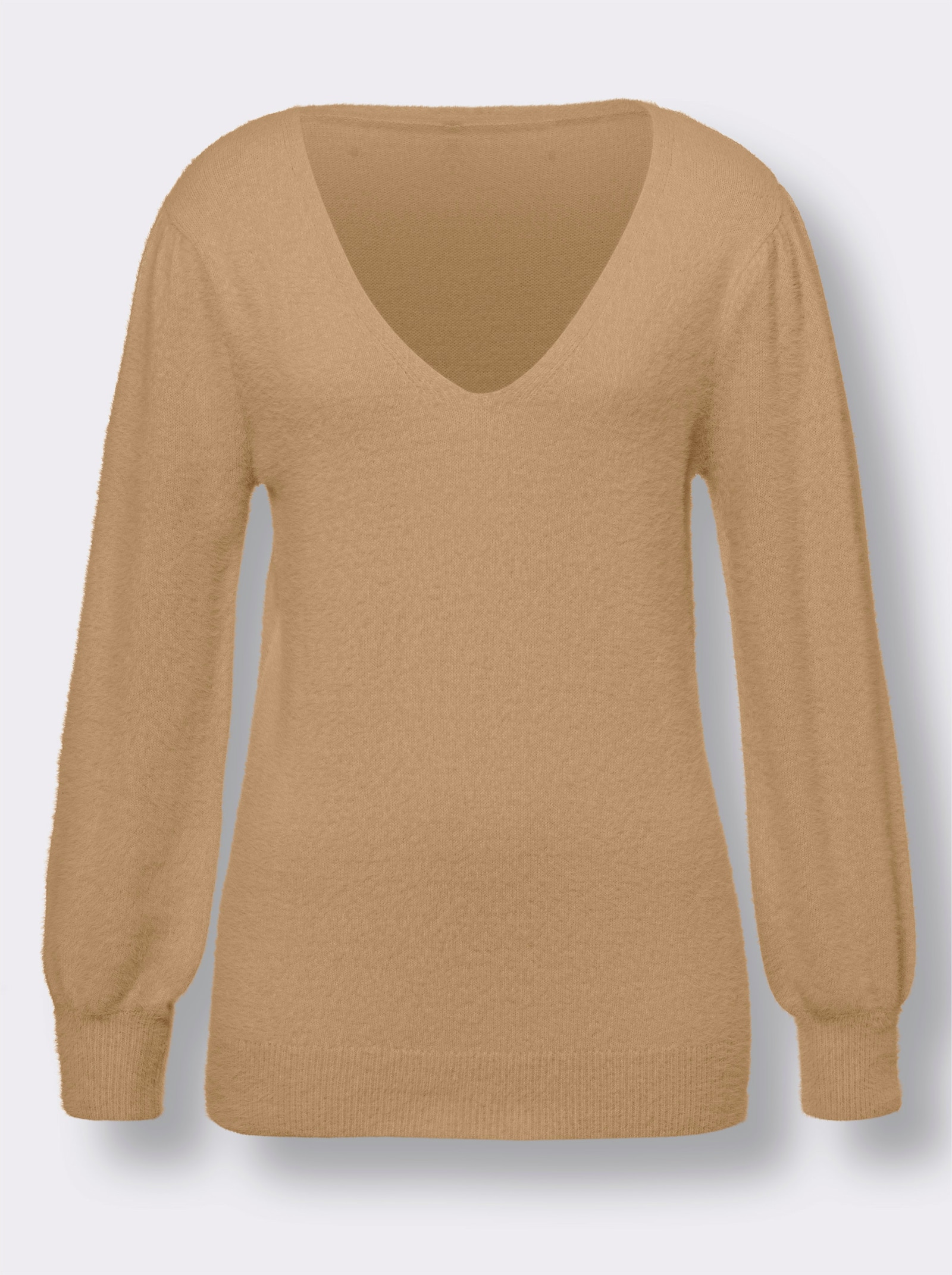 heine Pullover van pluisgaren, met lange mouwen - camel